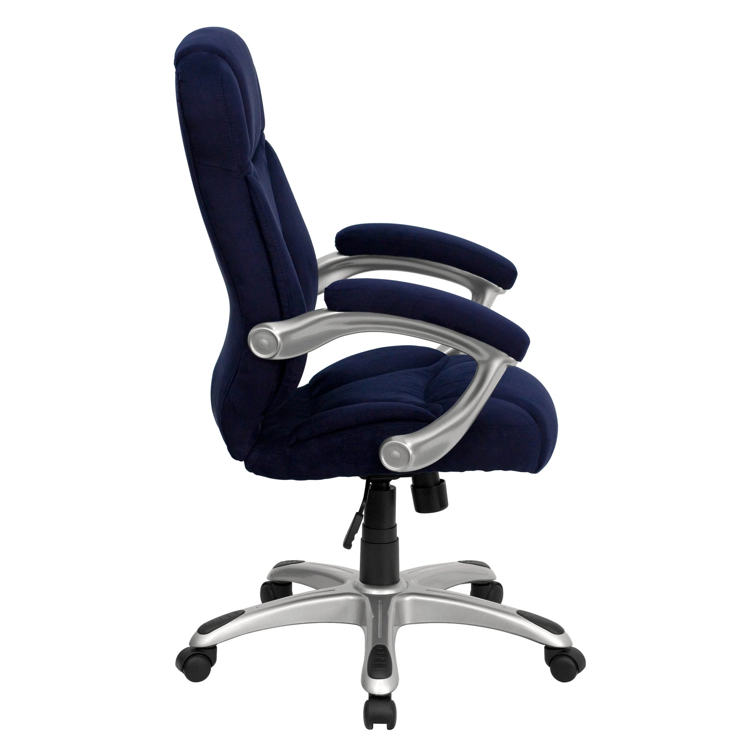 Jessie High Back Navy Blue Microfiber Contemporary Executive Swivel Ergonomic Office Chair with Arms Navy Blue Microfiber