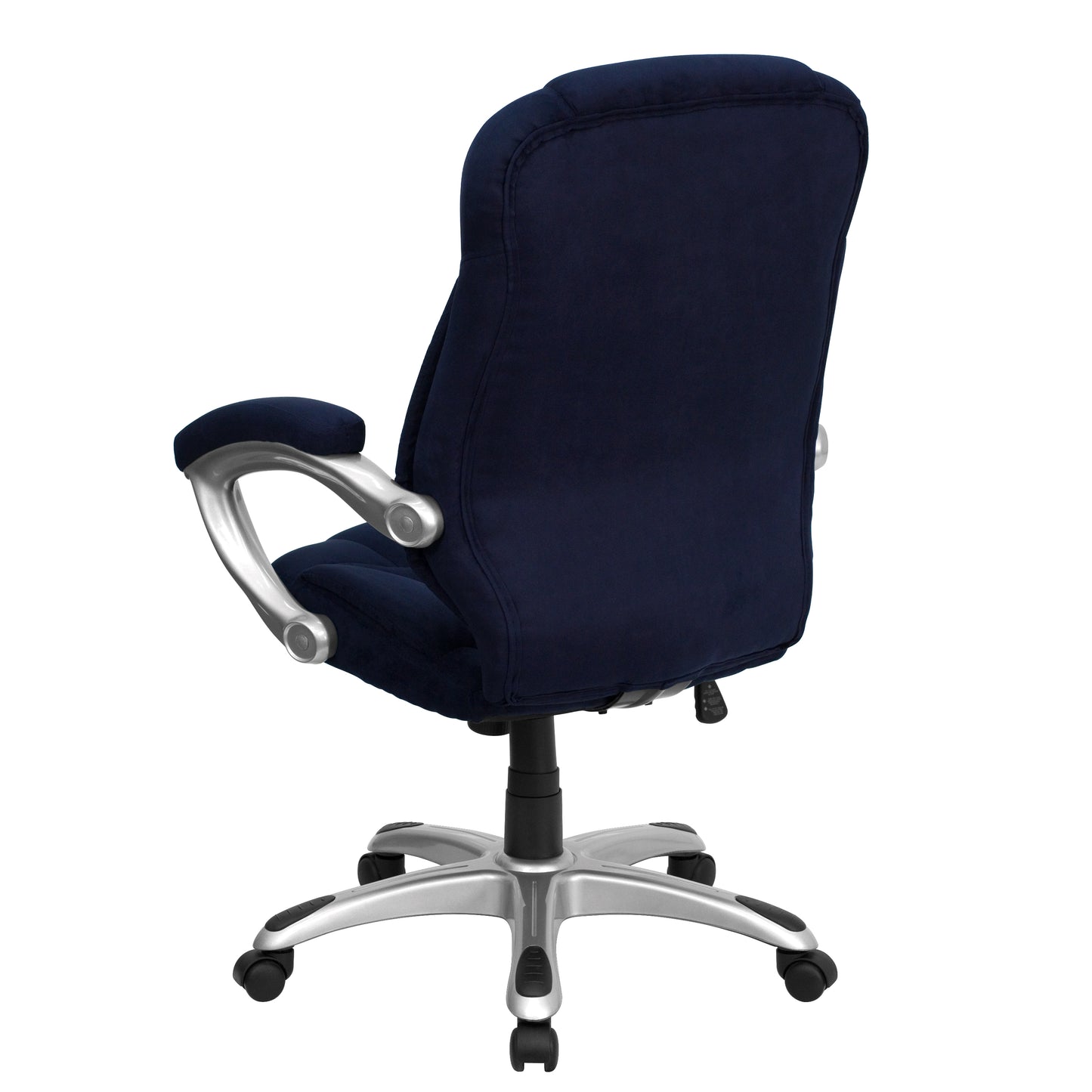 Jessie High Back Navy Blue Microfiber Contemporary Executive Swivel Ergonomic Office Chair with Arms Navy Blue Microfiber