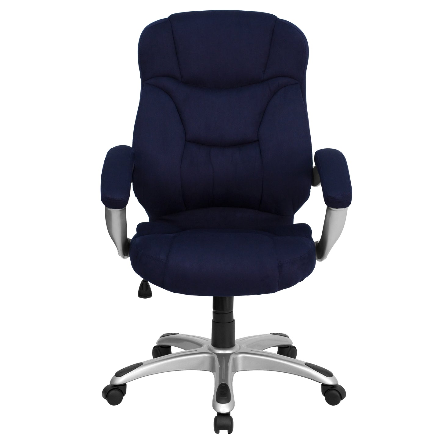 Jessie High Back Navy Blue Microfiber Contemporary Executive Swivel Ergonomic Office Chair with Arms Navy Blue Microfiber
