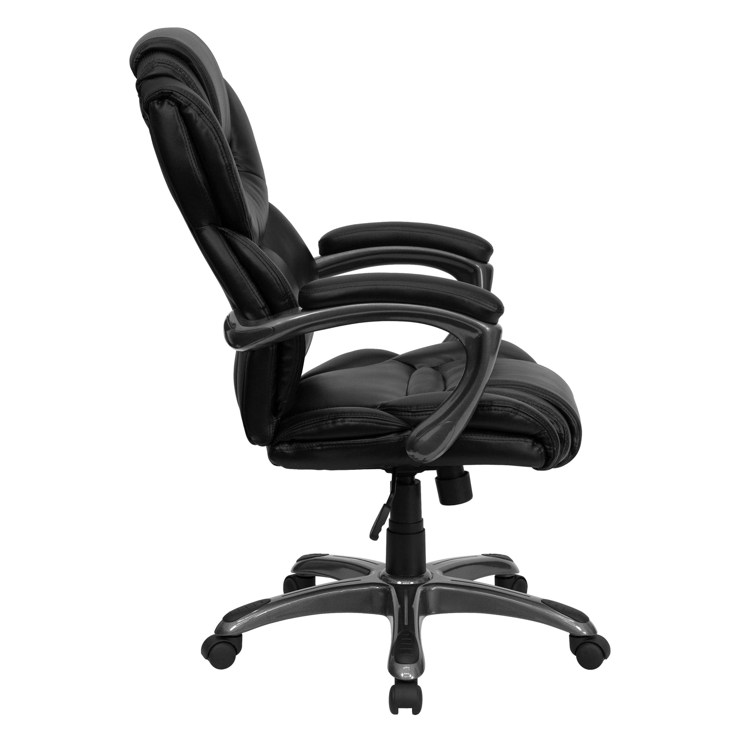 Stella High Back Black LeatherSoft Executive Swivel Ergonomic Office Chair with Arms Black