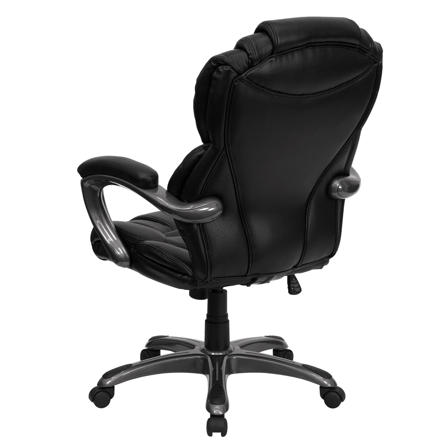 Stella High Back Black LeatherSoft Executive Swivel Ergonomic Office Chair with Arms Black