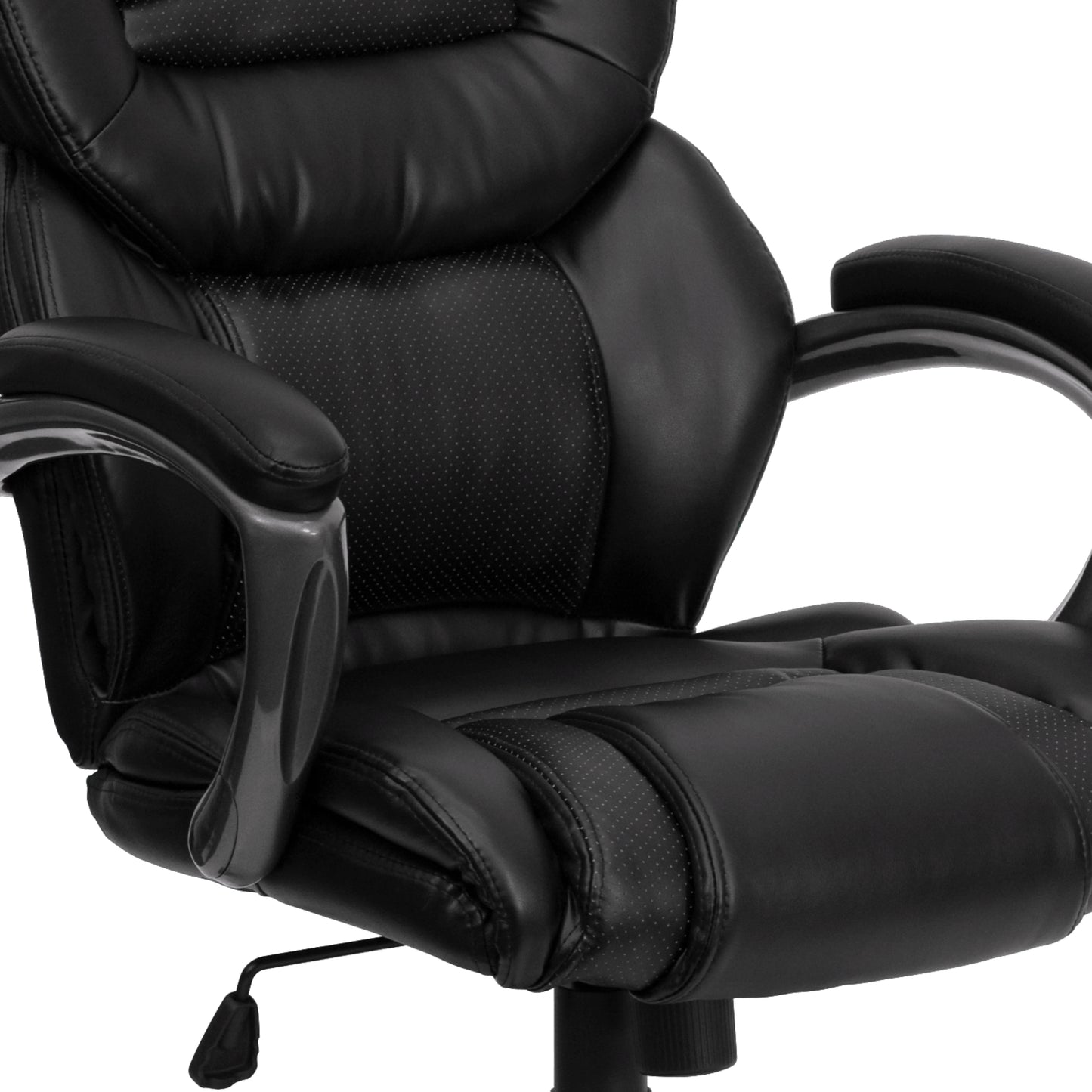 Stella High Back Black LeatherSoft Executive Swivel Ergonomic Office Chair with Arms Black