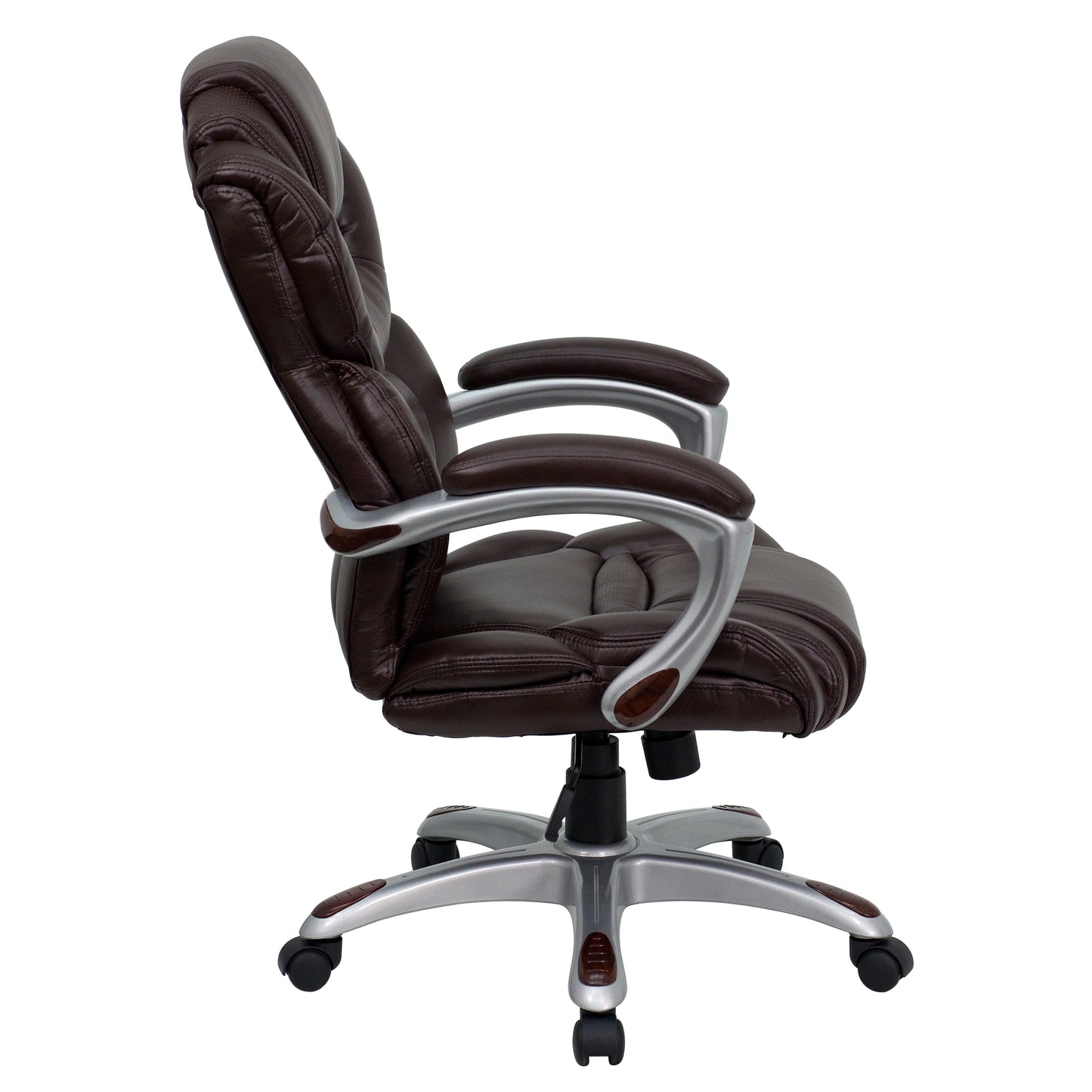 Stella High Back Brown LeatherSoft Executive Swivel Ergonomic Office Chair with Arms Brown