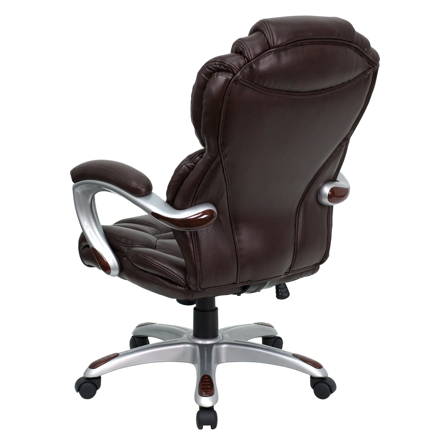 Stella High Back Brown LeatherSoft Executive Swivel Ergonomic Office Chair with Arms Brown