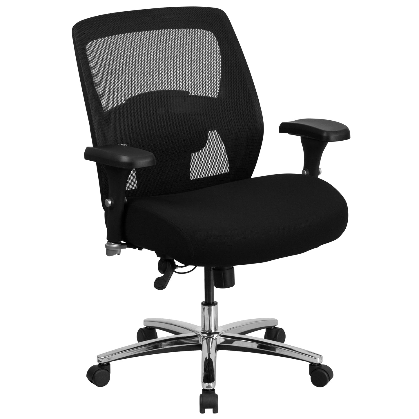 HERCULES Series 24/7 Intensive Use Big & Tall 500 lb. Rated Black Mesh Executive Ergonomic Office Chair with Ratchet Back Black