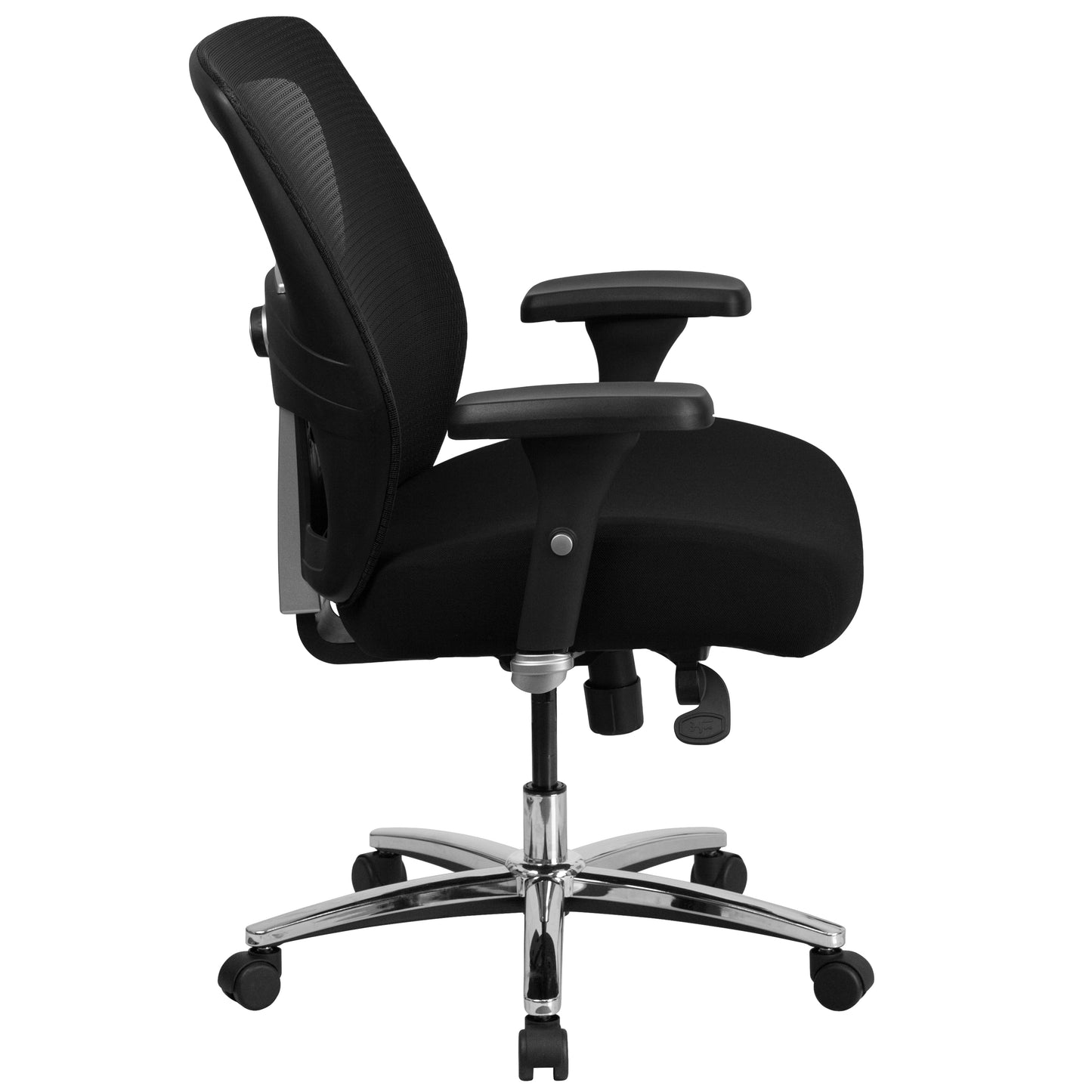 HERCULES Series 24/7 Intensive Use Big & Tall 500 lb. Rated Black Mesh Executive Ergonomic Office Chair with Ratchet Back Black