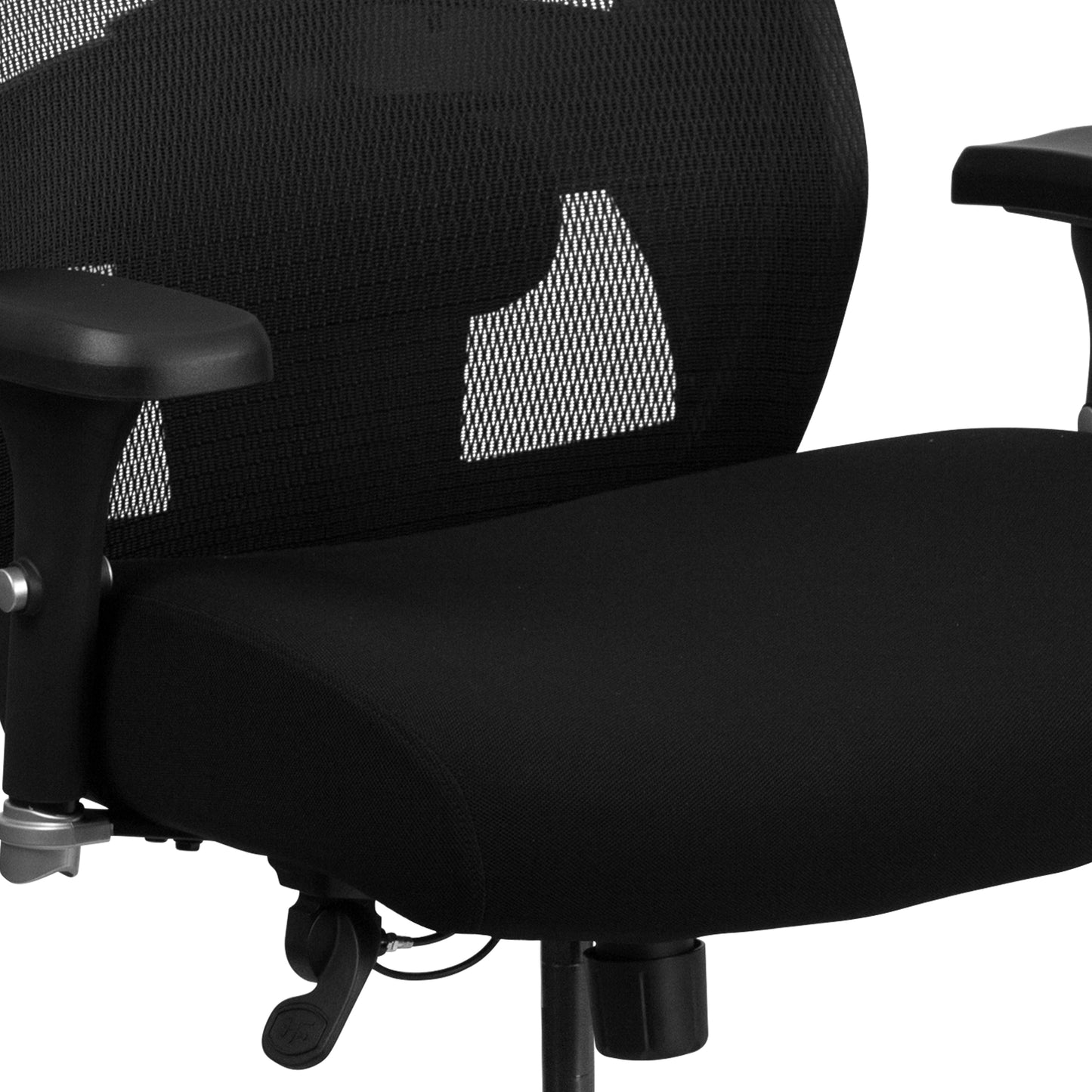 HERCULES Series 24/7 Intensive Use Big & Tall 500 lb. Rated Black Mesh Executive Ergonomic Office Chair with Ratchet Back Black
