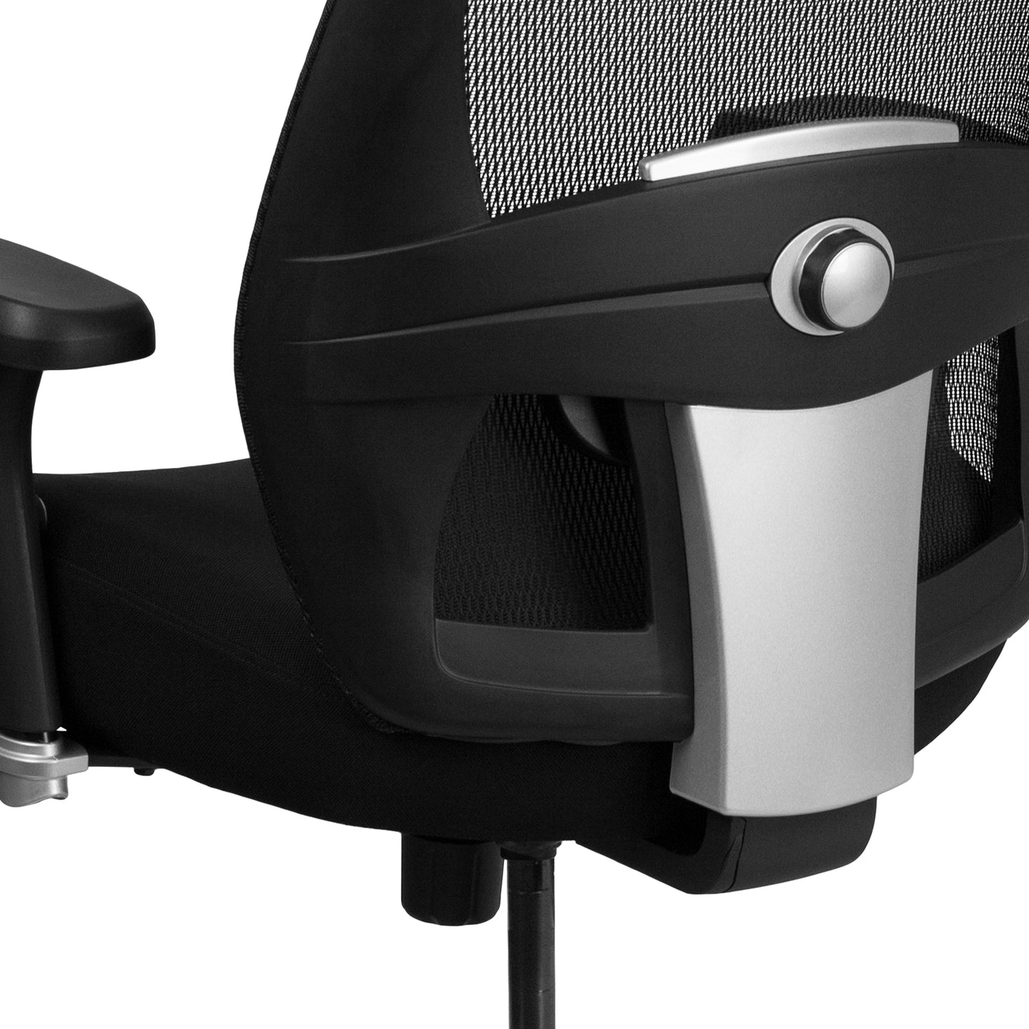 HERCULES Series 24/7 Intensive Use Big & Tall 500 lb. Rated Black Mesh Executive Ergonomic Office Chair with Ratchet Back Black