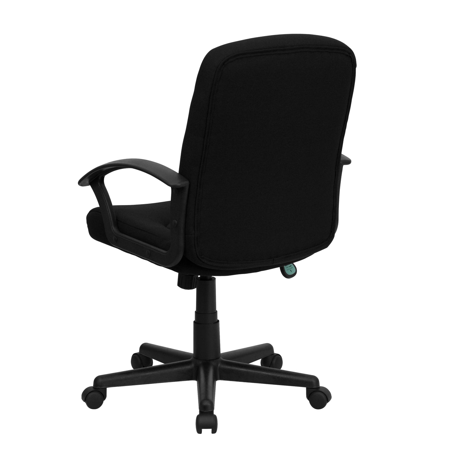 Garver Mid-Back Black Fabric Executive Swivel Office Chair with Nylon Arms Black