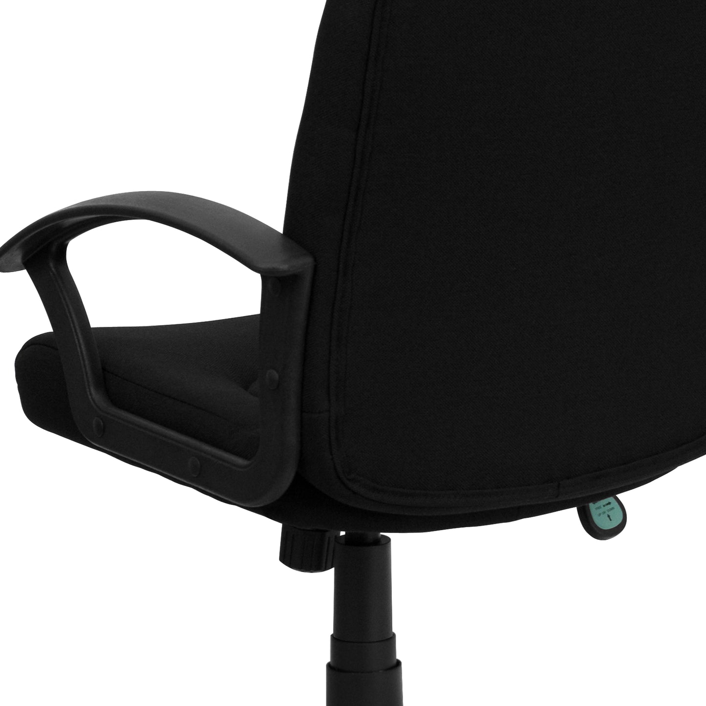 Garver Mid-Back Black Fabric Executive Swivel Office Chair with Nylon Arms Black