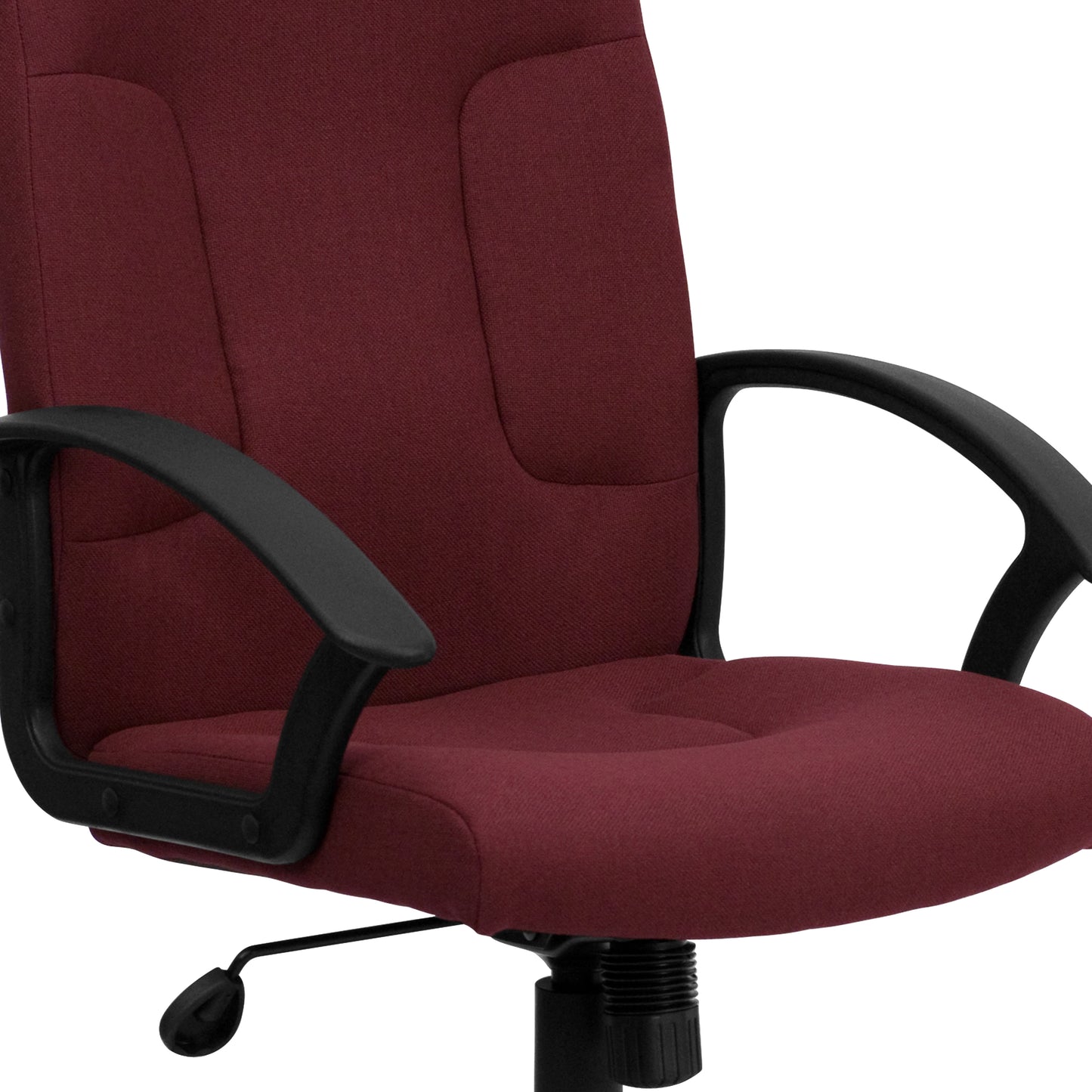 Garver Mid-Back Burgundy Fabric Executive Swivel Office Chair with Nylon Arms Burgundy