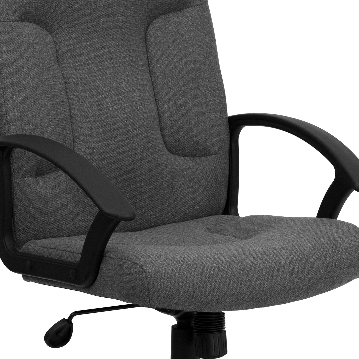 Garver Mid-Back Gray Fabric Executive Swivel Office Chair with Nylon Arms Gray