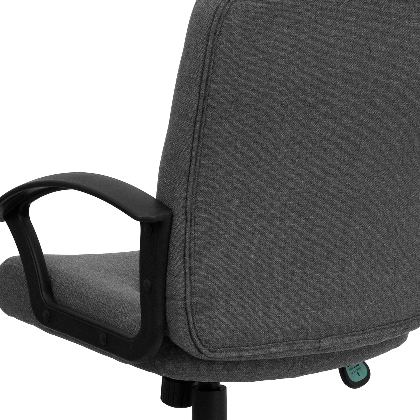 Garver Mid-Back Gray Fabric Executive Swivel Office Chair with Nylon Arms Gray
