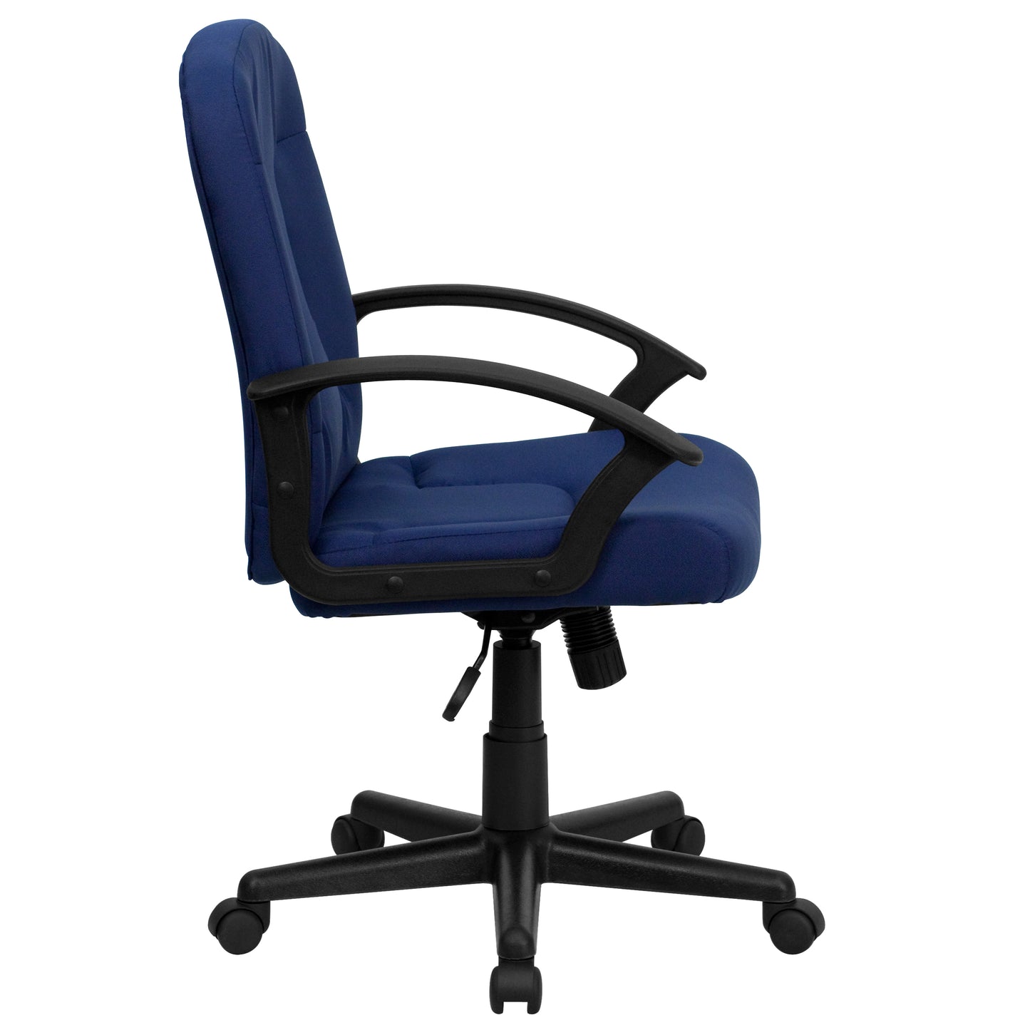 Garver Mid-Back Navy Fabric Executive Swivel Office Chair with Nylon Arms Navy