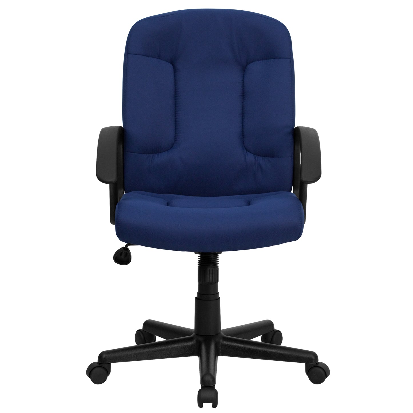 Garver Mid-Back Navy Fabric Executive Swivel Office Chair with Nylon Arms Navy