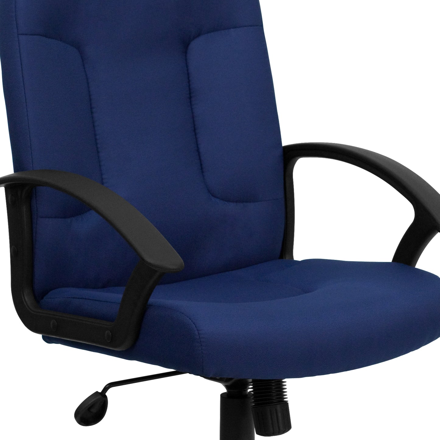 Garver Mid-Back Navy Fabric Executive Swivel Office Chair with Nylon Arms Navy