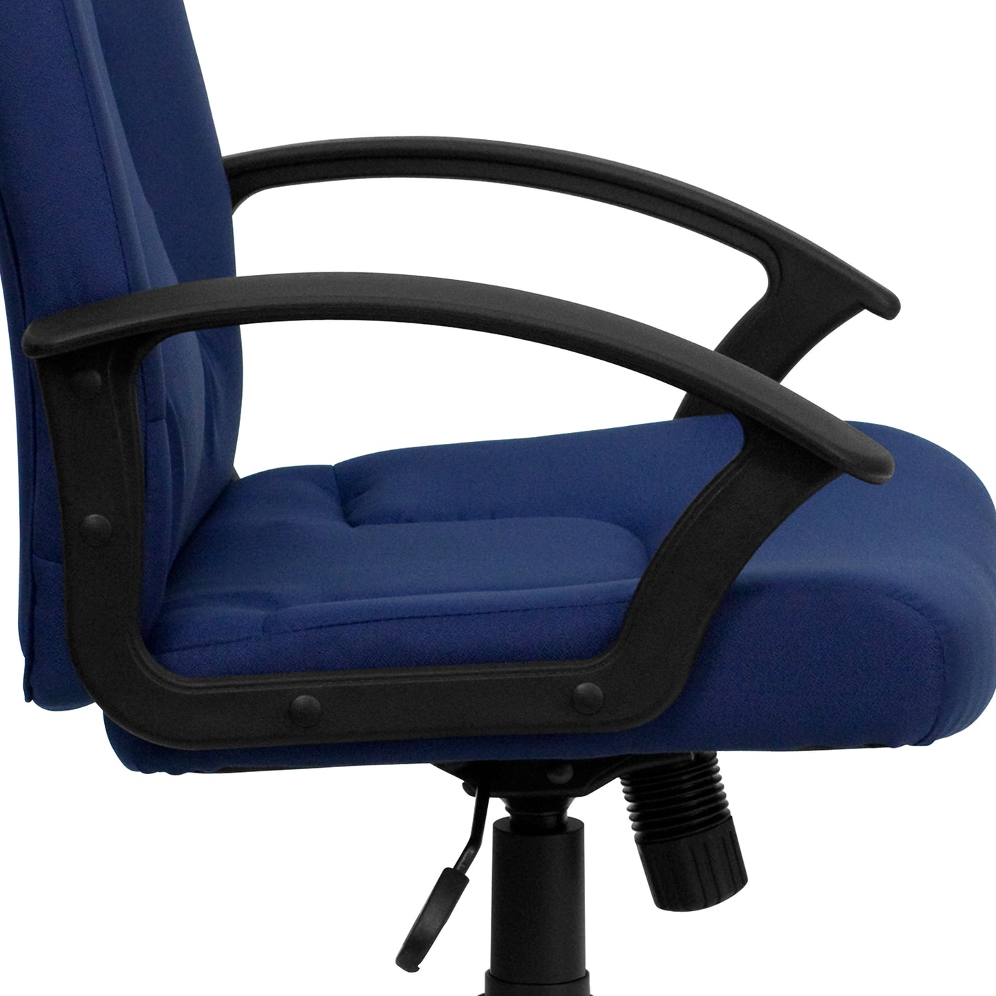 Garver Mid-Back Navy Fabric Executive Swivel Office Chair with Nylon Arms Navy