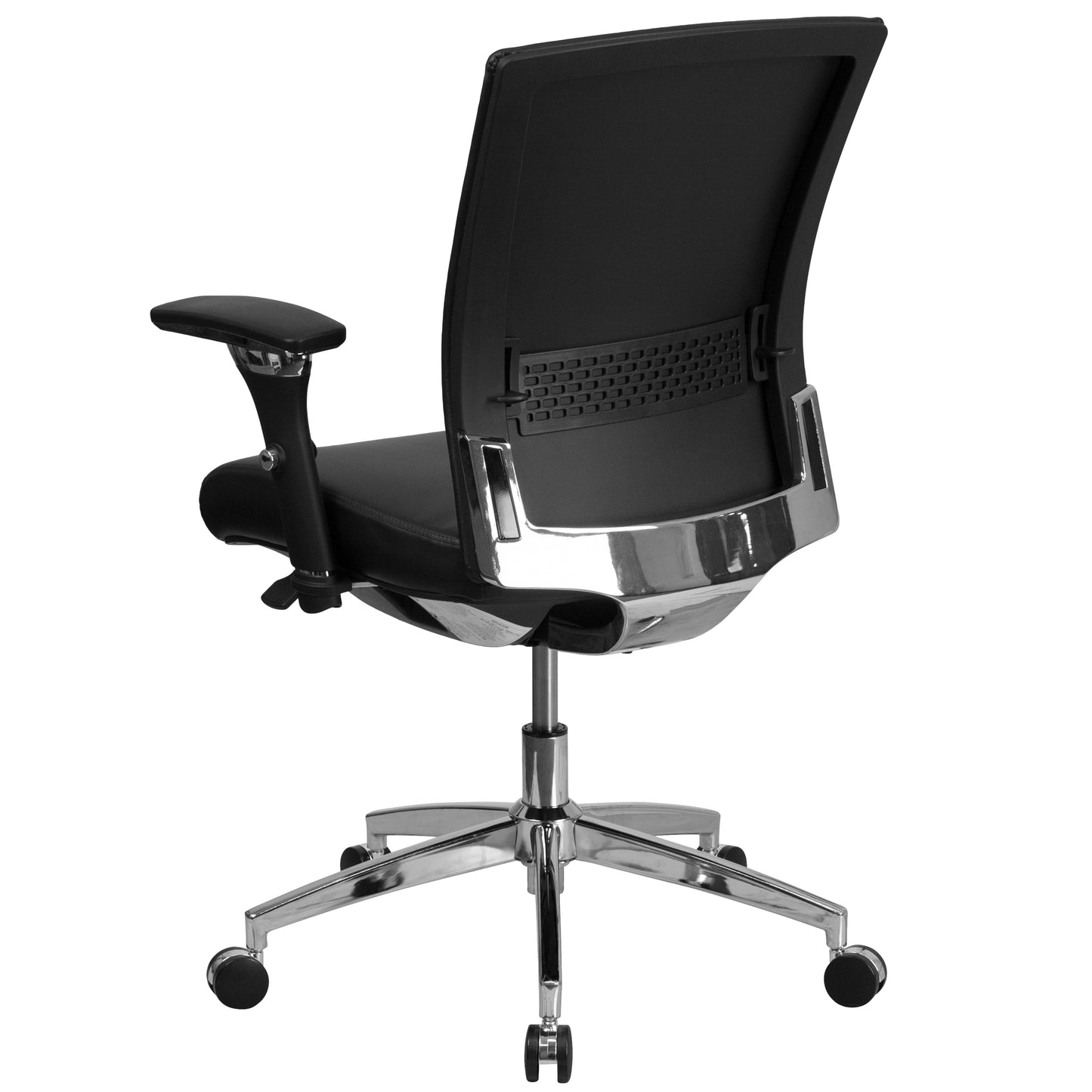 HERCULES Series 24/7 Intensive Use 300 lb. Rated Black LeatherSoft Multifunction Ergonomic Office Chair with Seat Slider Black LeatherSoft
