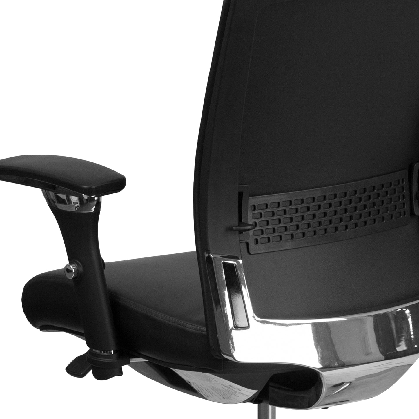HERCULES Series 24/7 Intensive Use 300 lb. Rated Black LeatherSoft Multifunction Ergonomic Office Chair with Seat Slider Black LeatherSoft
