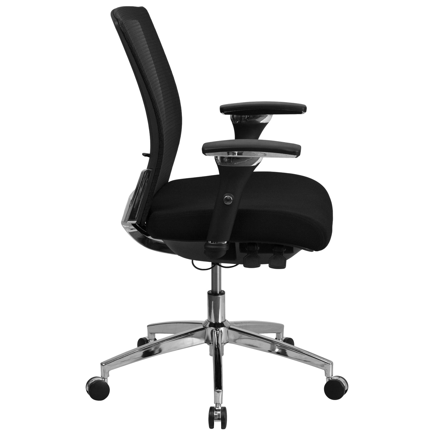 HERCULES Series 24/7 Intensive Use 300 lb. Rated Black Mesh Multifunction Ergonomic Office Chair with Seat Slider Black Mesh & Fabric