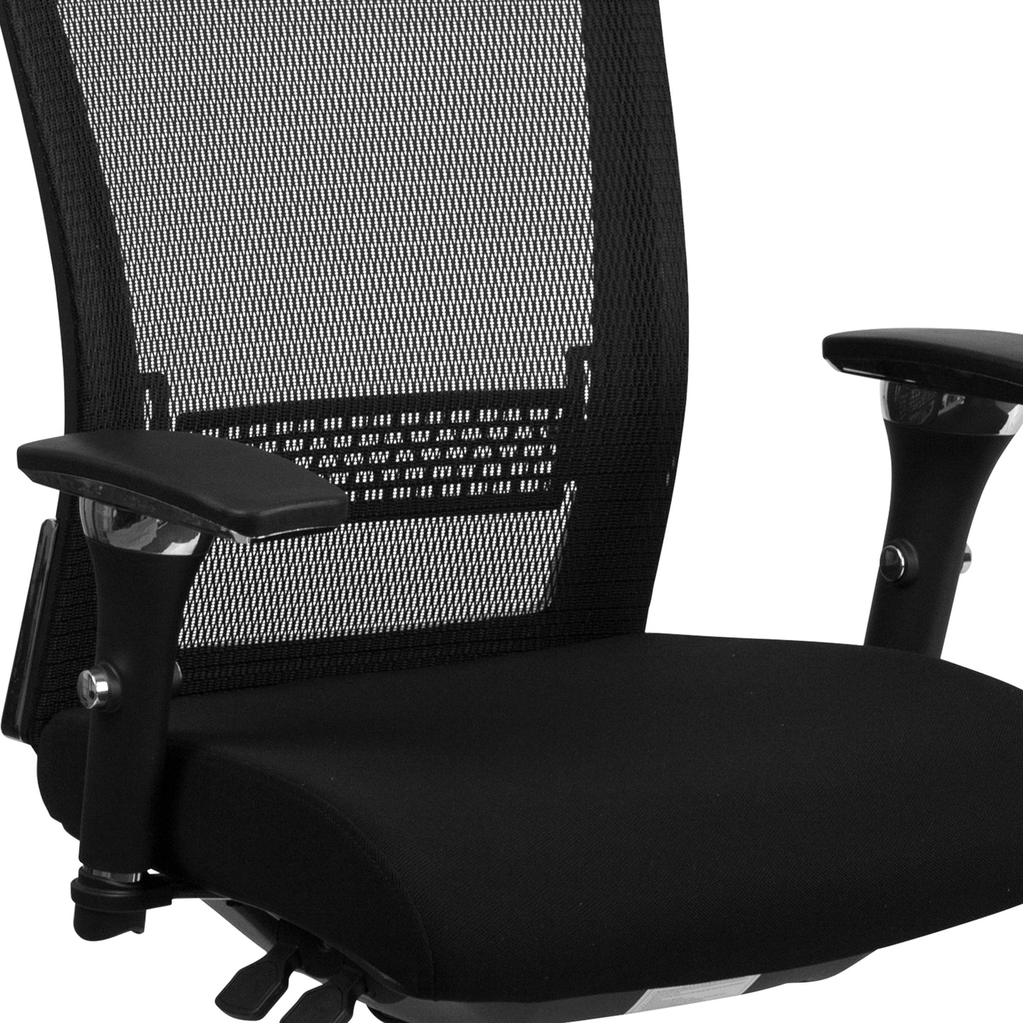 HERCULES Series 24/7 Intensive Use 300 lb. Rated Black Mesh Multifunction Ergonomic Office Chair with Seat Slider Black Mesh & Fabric