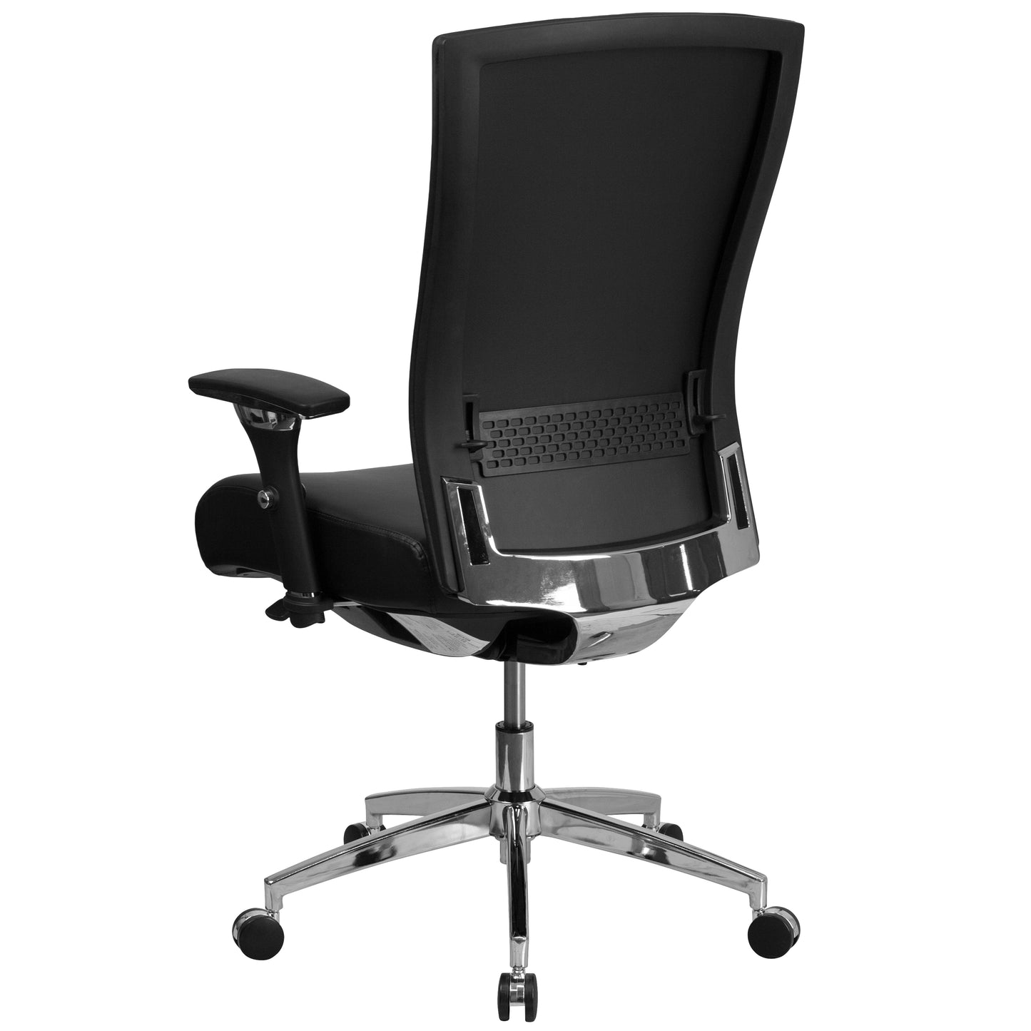 HERCULES Series 24/7 Intensive Use 300 lb. Rated Black LeatherSoft Multifunction Ergonomic Office Chair with Seat Slider Black LeatherSoft