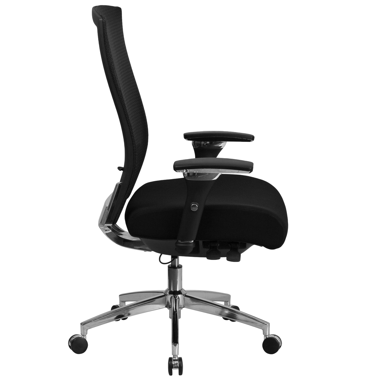 HERCULES Series 24/7 Intensive Use 300 lb. Rated Black Mesh Multifunction Ergonomic Office Chair with Seat Slider Black Mesh & Fabric