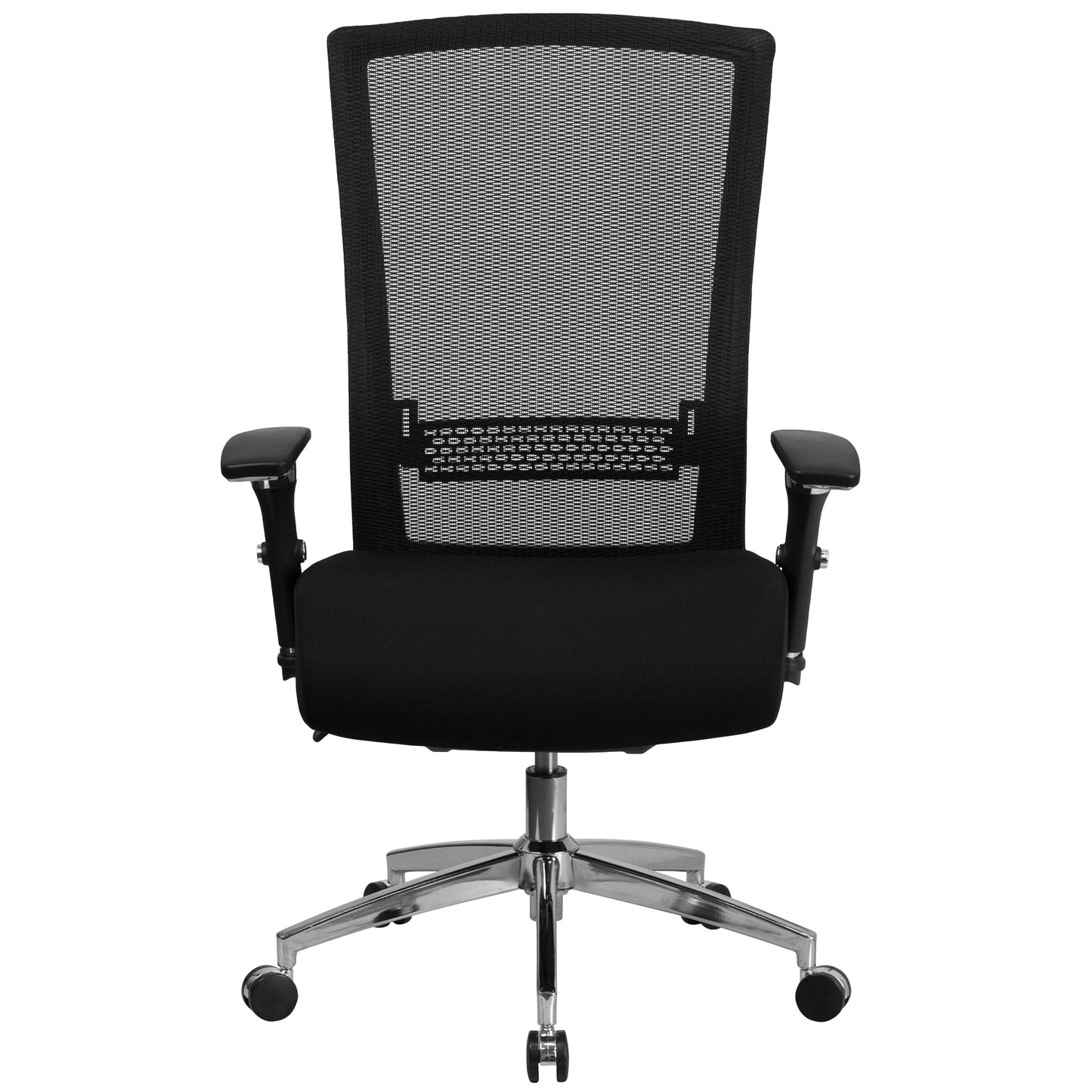 HERCULES Series 24/7 Intensive Use 300 lb. Rated Black Mesh Multifunction Ergonomic Office Chair with Seat Slider Black Mesh & Fabric