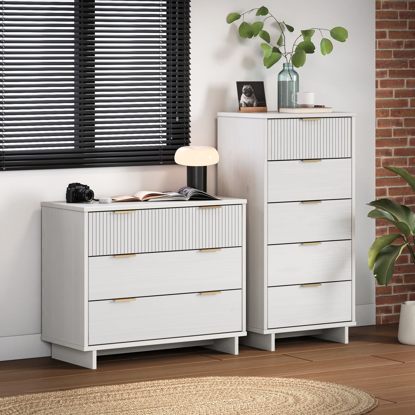 Granville Modern 2-Piece Dresser Set in White GRAN011