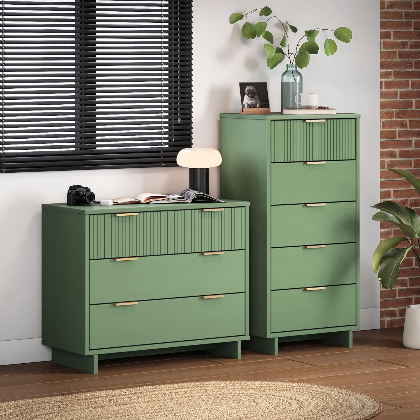 Granville Modern 2-Piece Dresser Set in Sage Green GRAN013