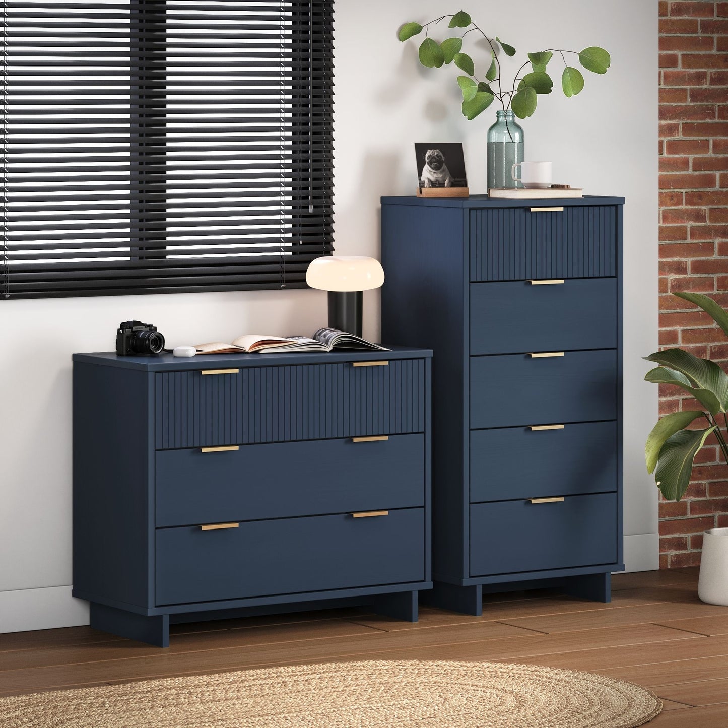 Granville Modern 2-Piece Dresser Set in Midnight Blue GRAN014