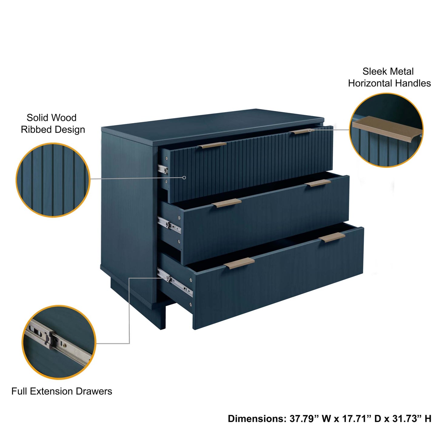 Granville Modern 2-Piece Dresser Set in Midnight Blue GRAN014