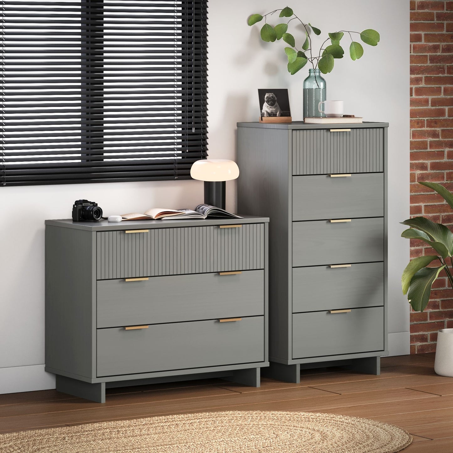 Granville Modern 2-Piece Dresser Set in Light Gray GRAN016