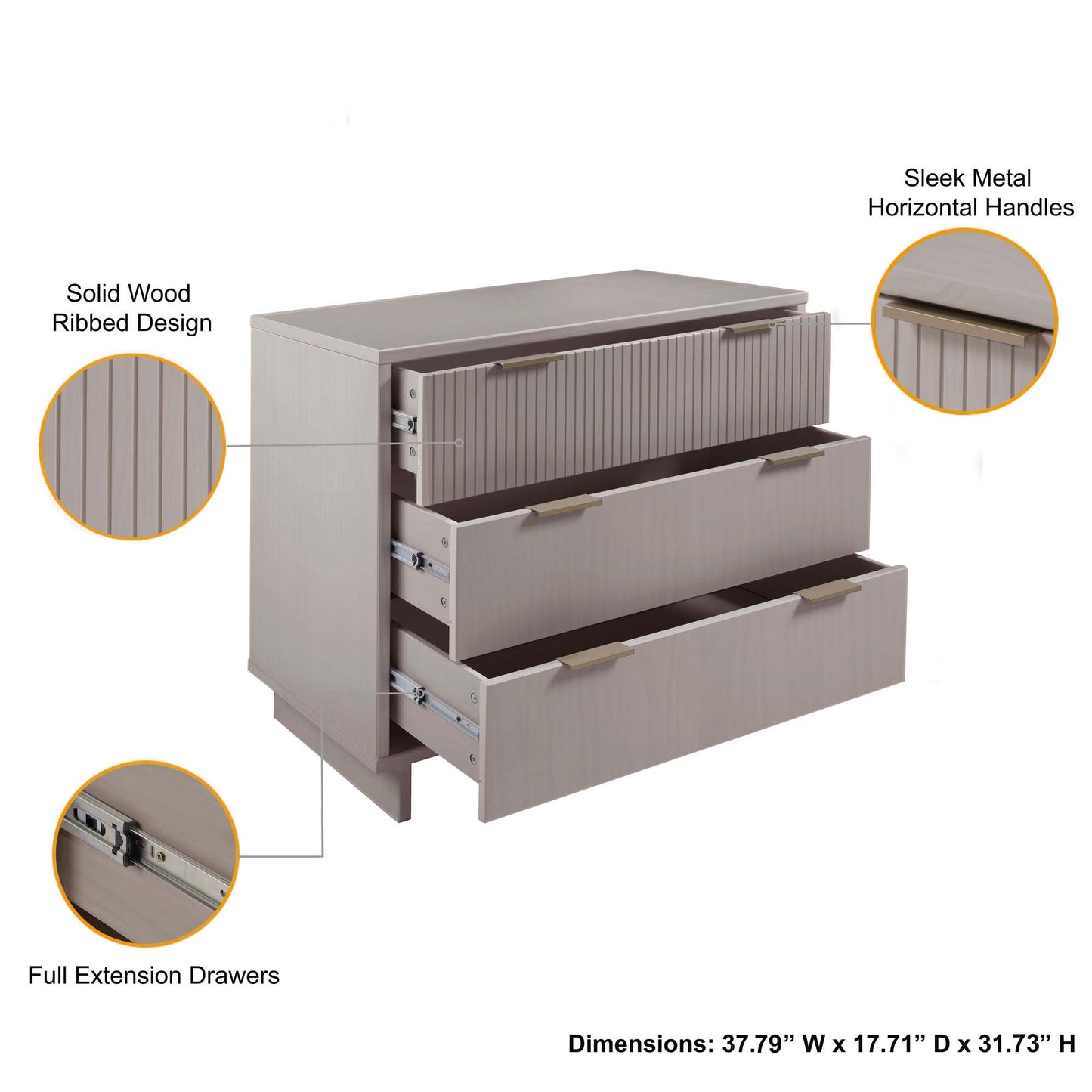 Granville Modern 2-Piece Dresser Set in Light Gray GRAN016