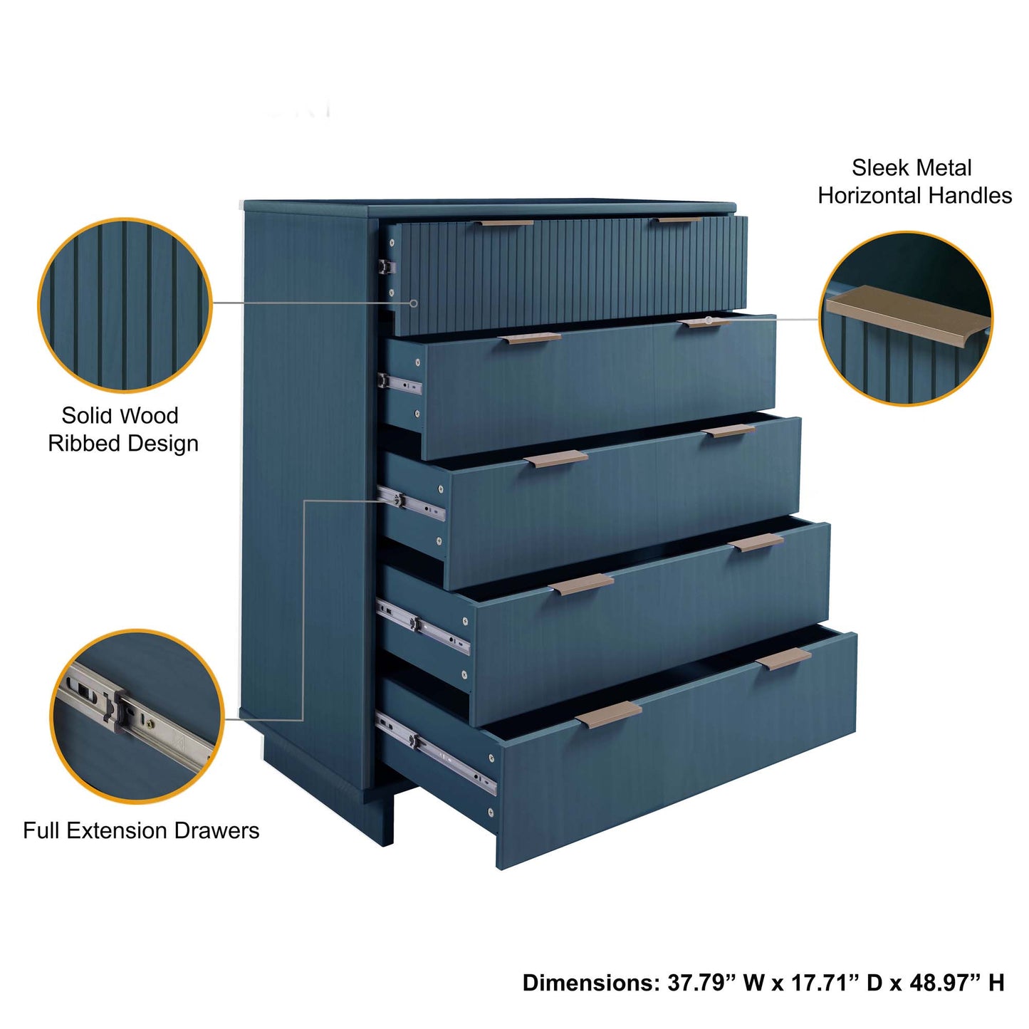 Granville Modern 2-Piece Dresser Set in Midnight Blue GRAN024