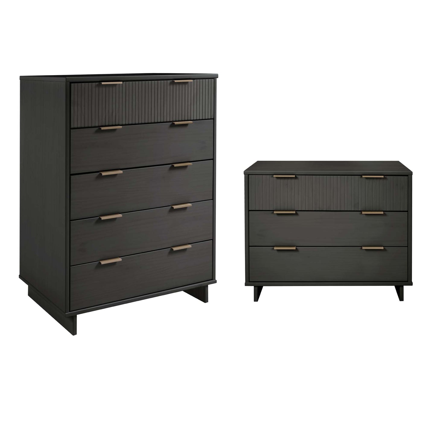 Granville Modern 2-Piece Dresser Set in Charcoal Gray GRAN025
