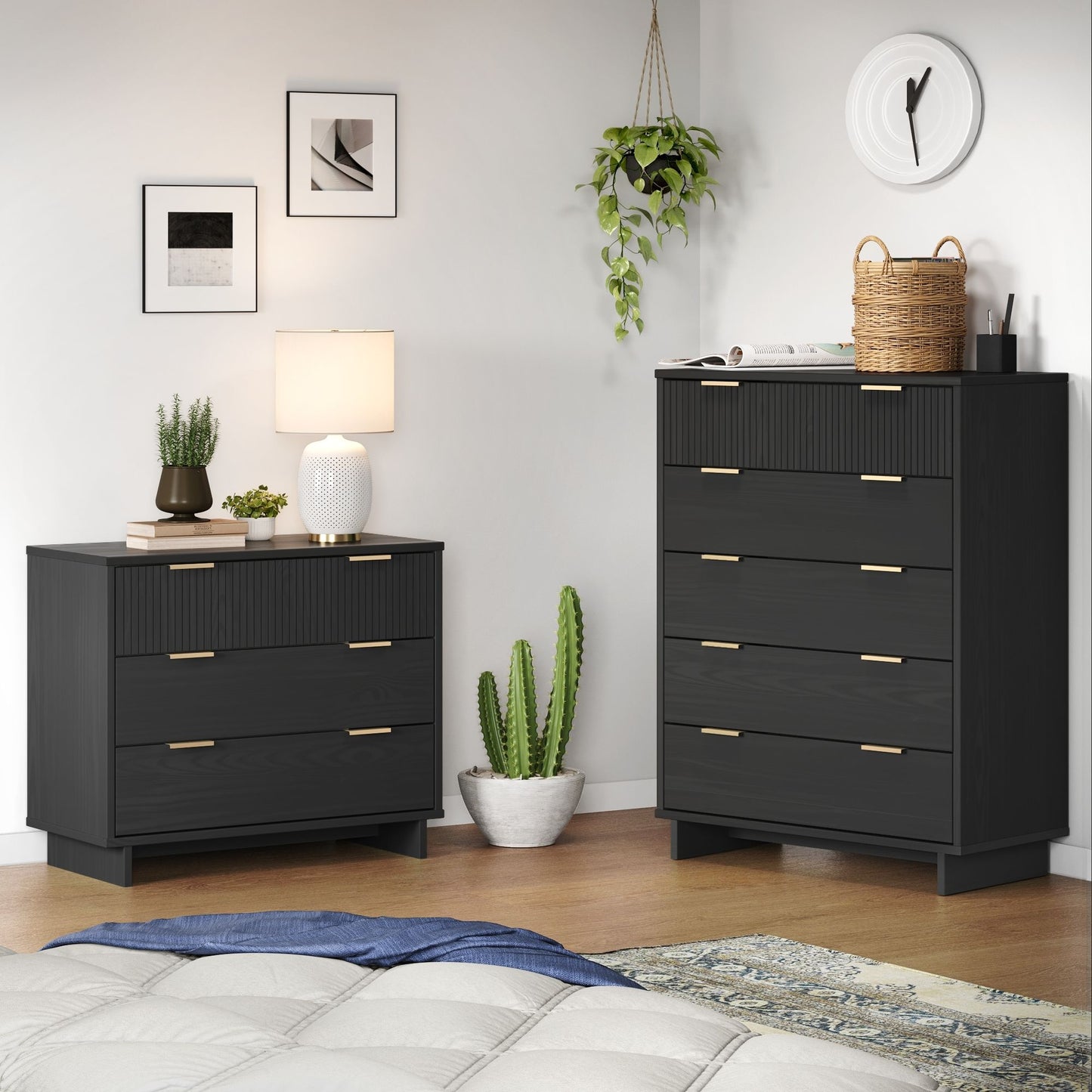 Granville Modern 2-Piece Dresser Set in Charcoal Gray GRAN025