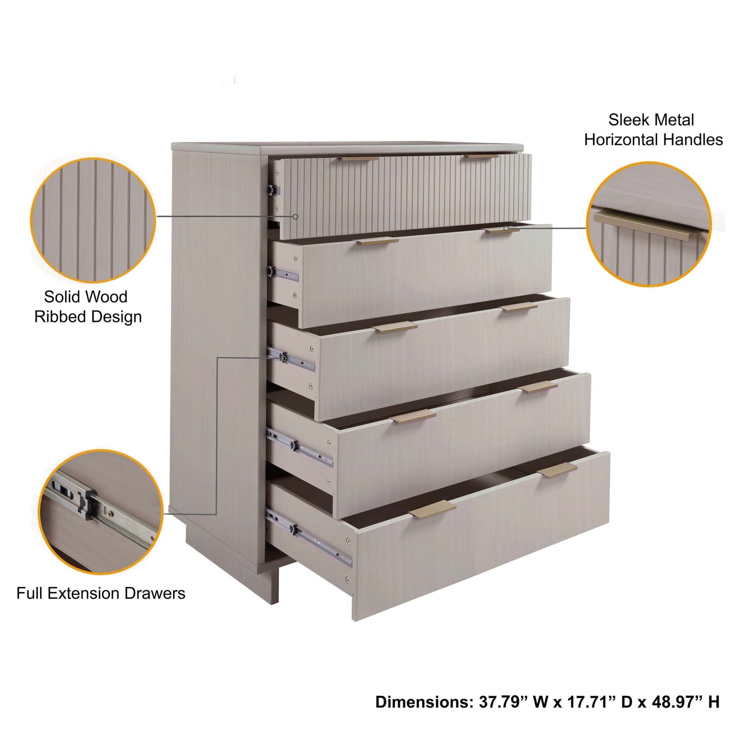 Granville Modern 2-Piece Dresser Set in Light Gray GRAN026