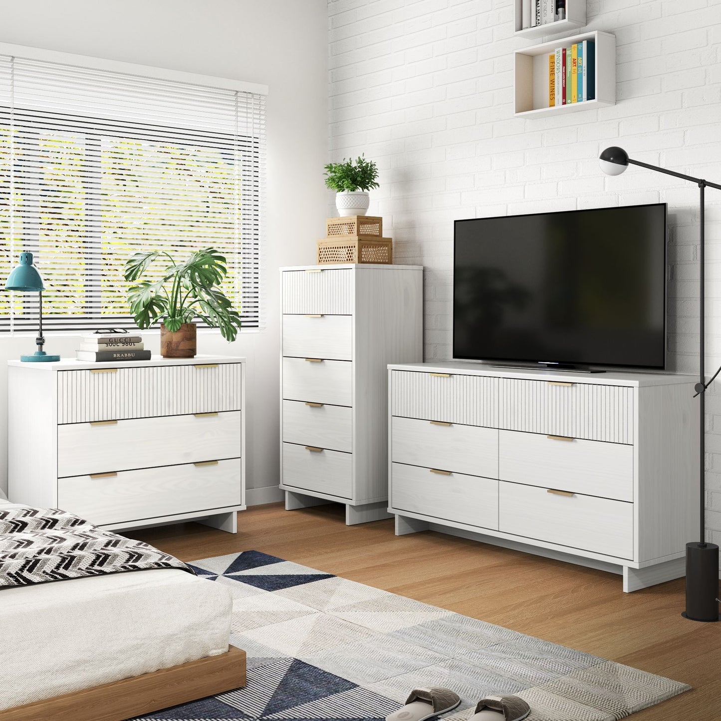 Granville Modern 3-Piece Dresser Set in White GRAN031