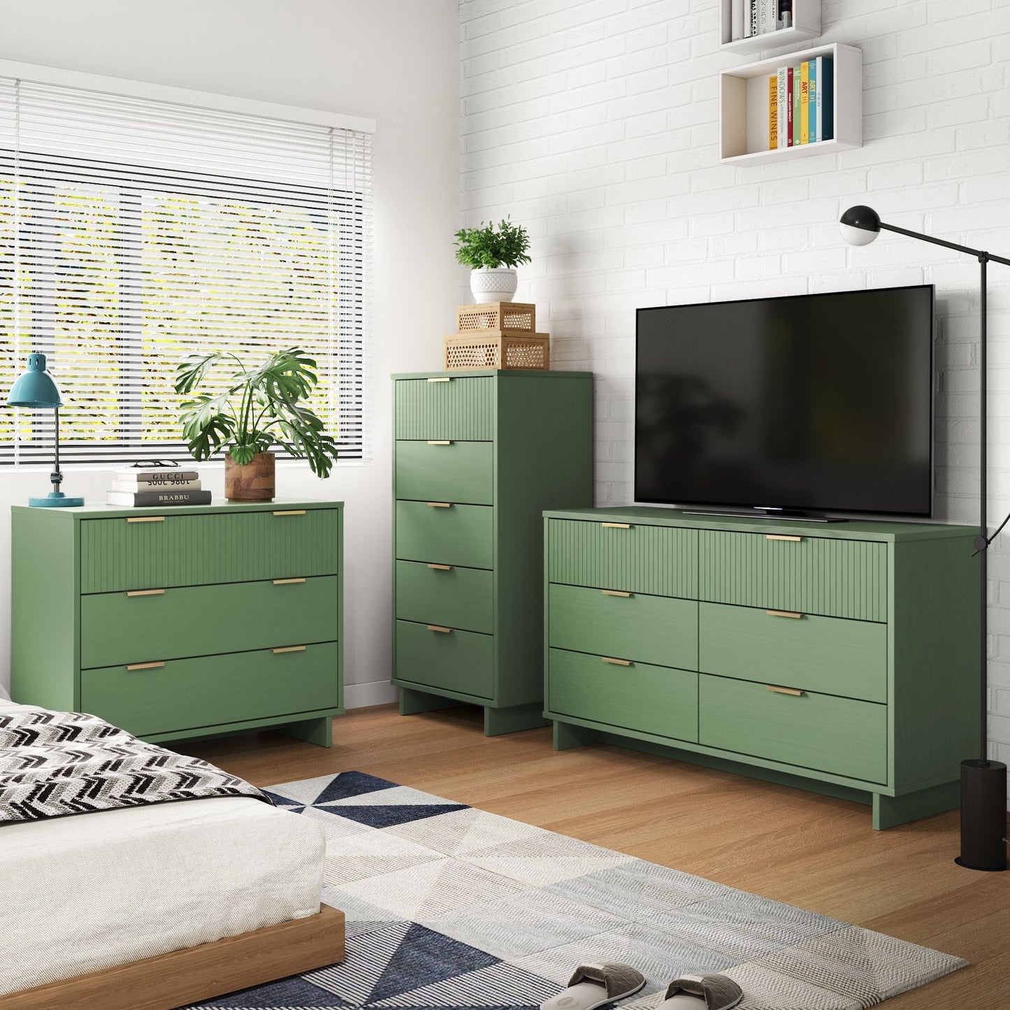 Granville Modern 3-Piece Dresser Set in Sage Green GRAN033
