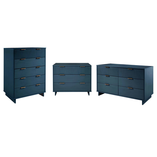 Granville Modern 3-Piece Dresser Set in Midnight Blue GRAN034