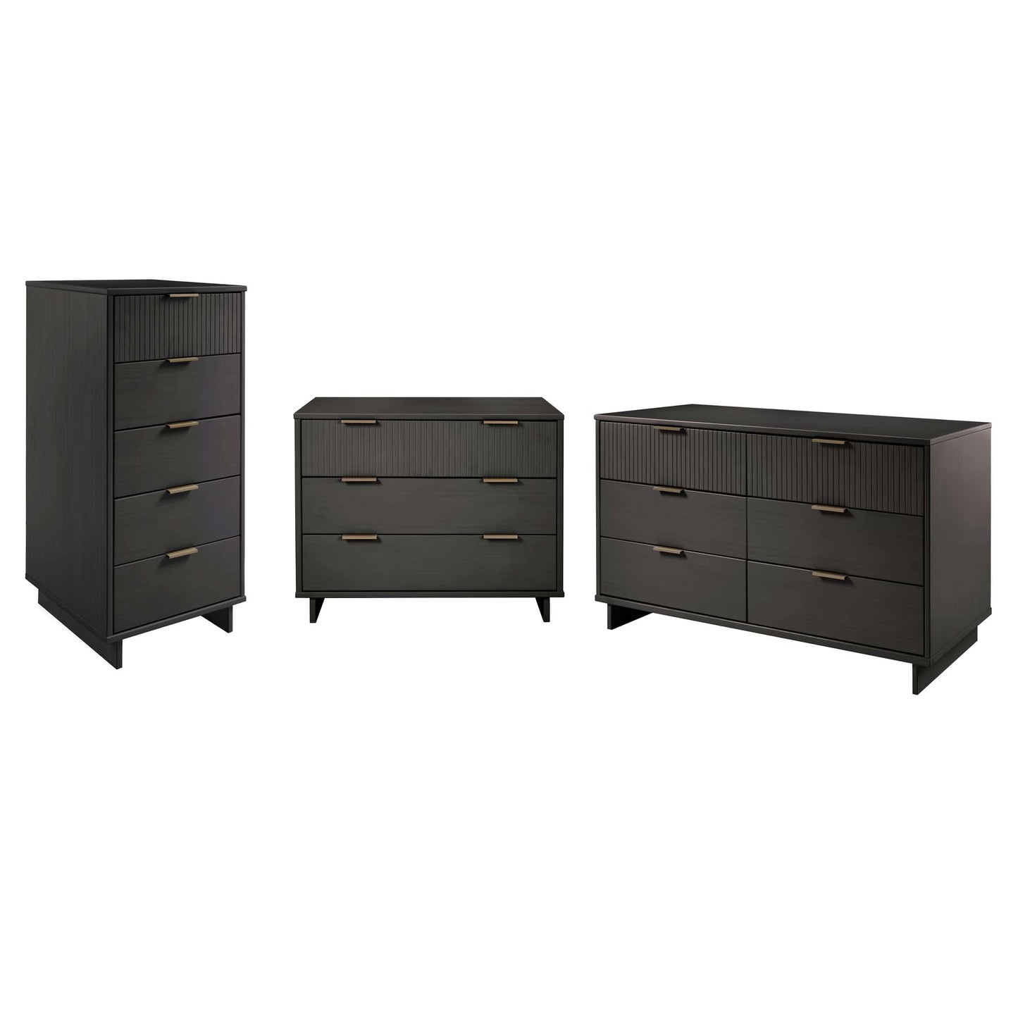 Granville Modern 3-Piece Dresser Set in Charcoal Gray GRAN035