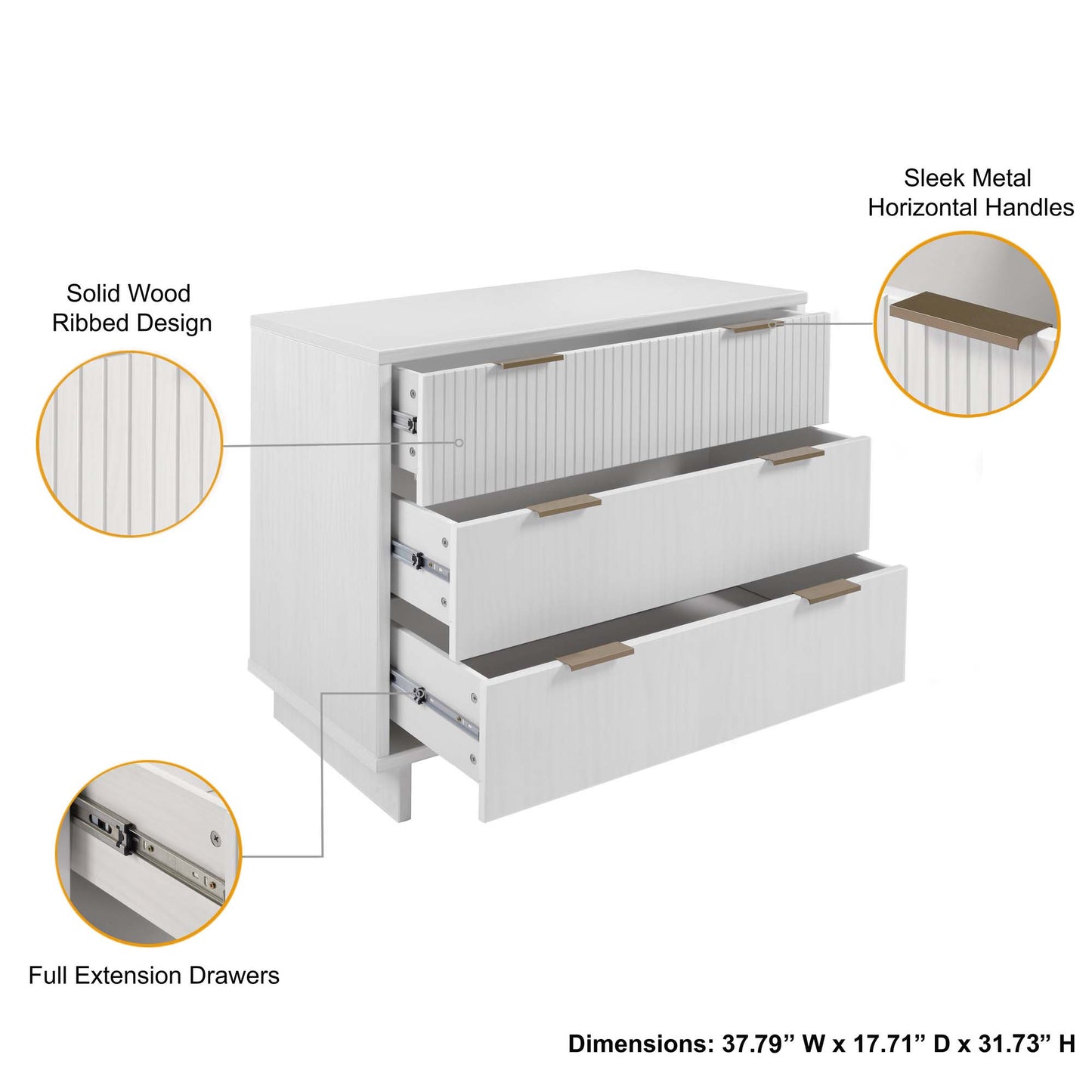 Granville Modern 2-Piece Dresser Set in White GRAN041