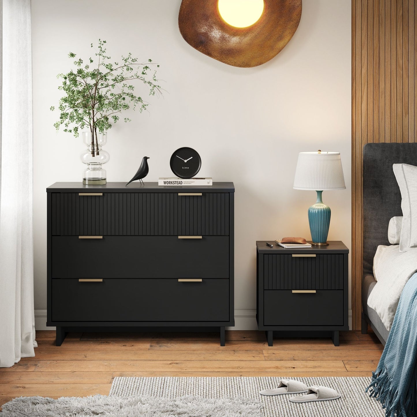 Granville Modern 2-Piece Dresser Set in Black GRAN042