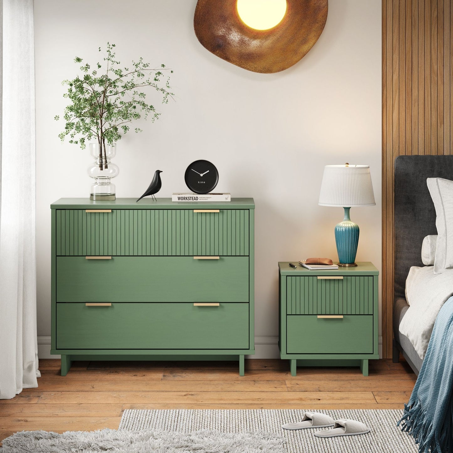 Granville Modern 2-Piece Dresser Set in Sage Green GRAN043