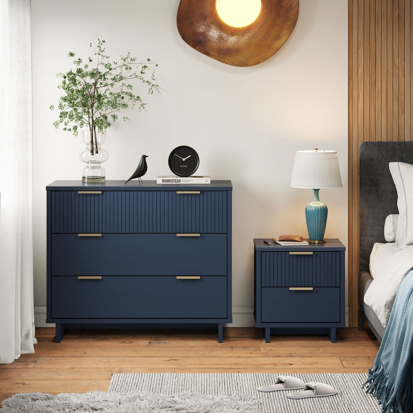 Granville Modern 2-Piece Dresser Set in Midnight Blue GRAN044