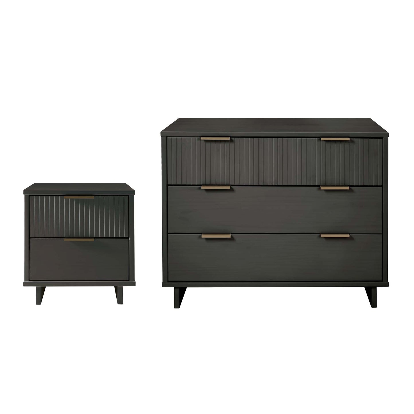 Granville Modern 2-Piece Dresser Set in Charcoal Gray GRAN045