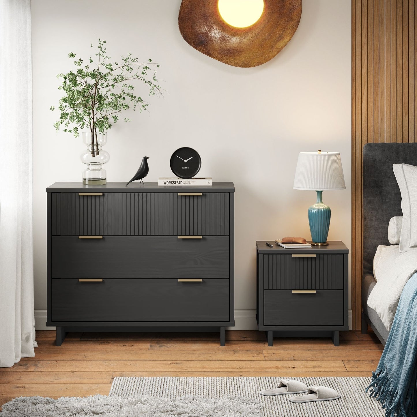 Granville Modern 2-Piece Dresser Set in Charcoal Gray GRAN045