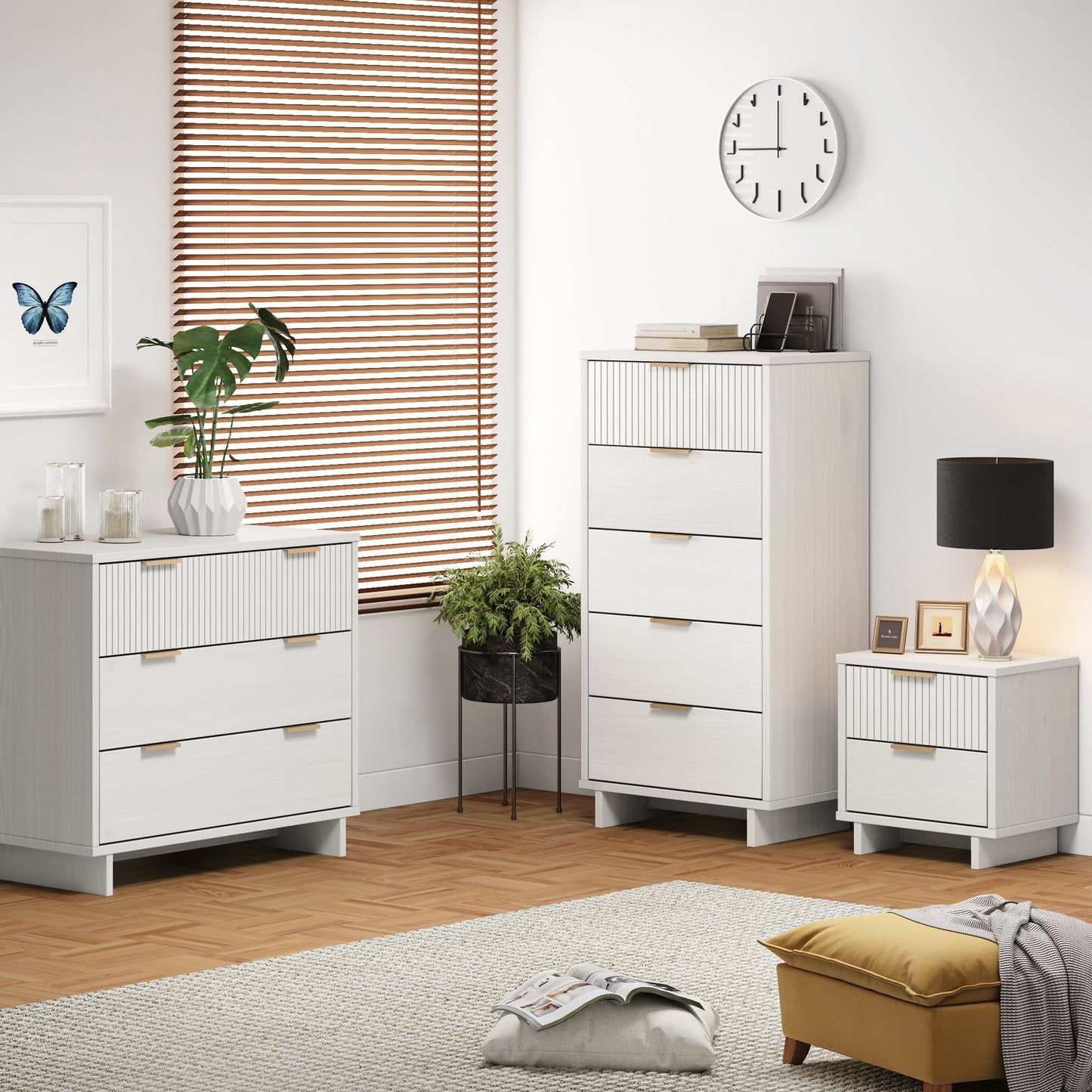 Granville Modern 3-Piece Dresser Set in White GRAN051