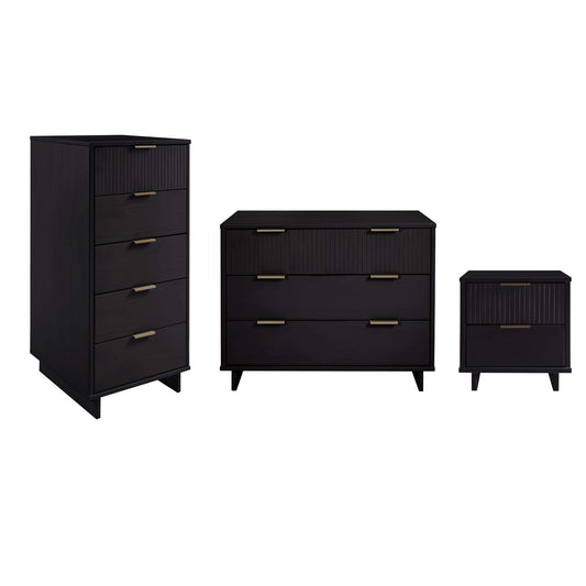 Granville Modern 3-Piece Dresser Set in Black GRAN052